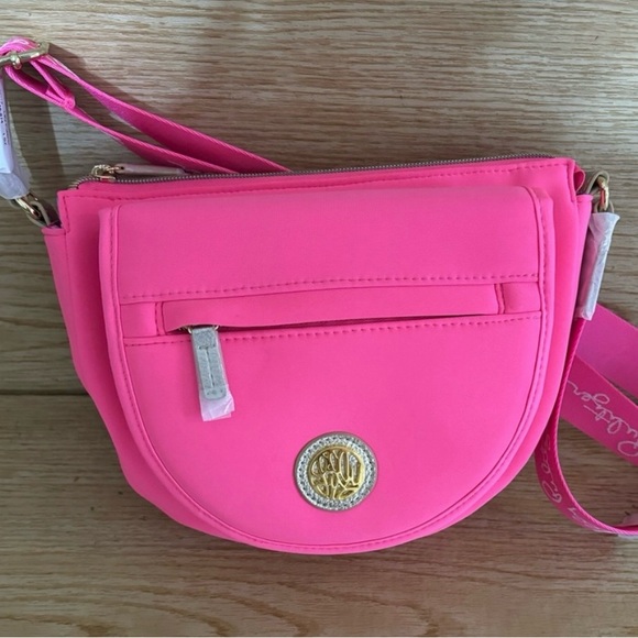 NWT Lilly Pulitzer Aura Pink Neoprene Crossbody Bag - Picture 14 of 14